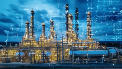 Chemical refinery with hightech overlay